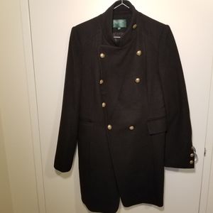 United Colors of Benetton Black Military Coat or Jacket Size XS 42 Gold buttons